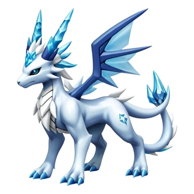 Kyurem-reshiram-Glaceon-dialga-suicune-hybrid, full body sticker
