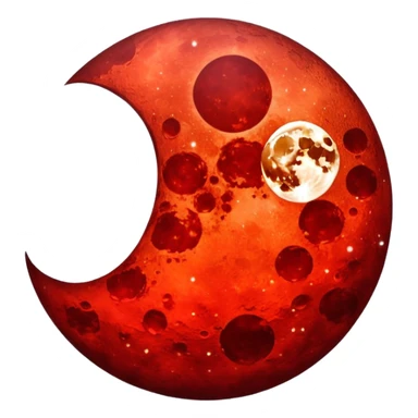 glitter red blood moon crescente sticker