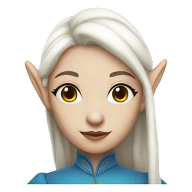 Blue female elf with white skin sticker