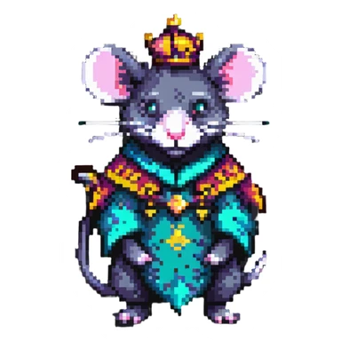 fantasy rat king pixel art sticker
