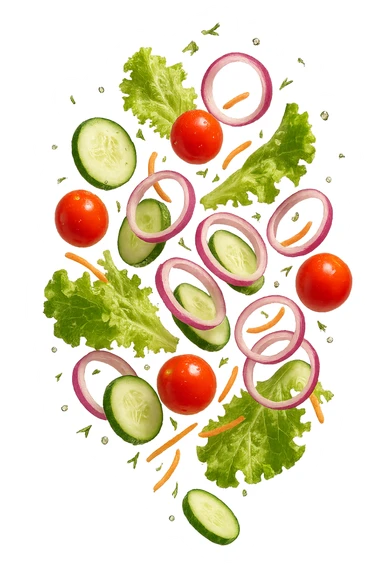 INSALATA CHE CADE DALL'ALTO, IPERREALISTICO 4K sticker