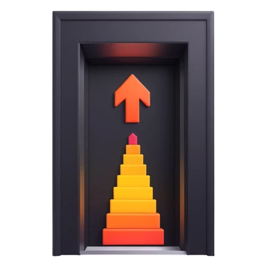 elevator icon with up and down arrows sticker