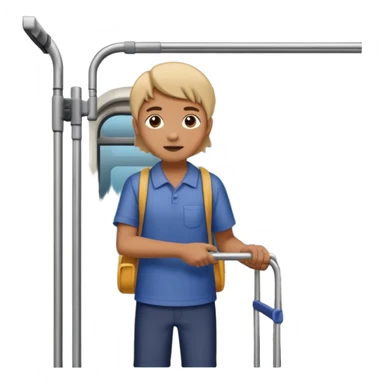 Rider holding grab bar,Metro Riders, inside metro train, no transparent, with background,full image , negative transparent. sticker