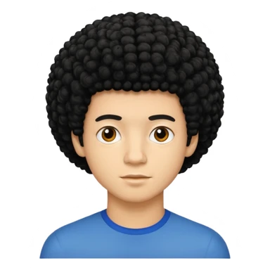 Light skinned young man with short curly black afro sticker