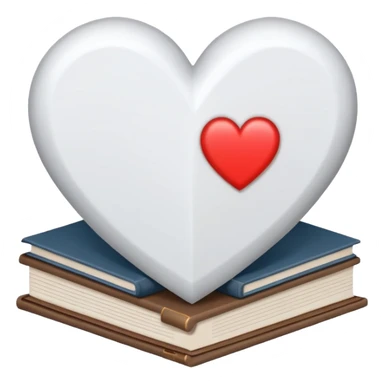 white heart with books inside sticker