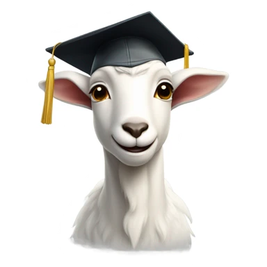 smirking goat with graduation hat sticker