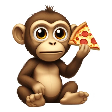 Monkey eating pizza  sticker