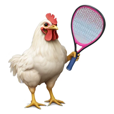chicken playing padel sticker