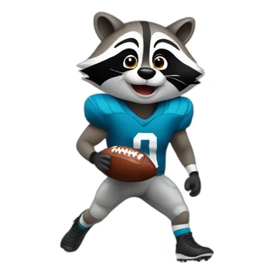 raccoon playing football sticker