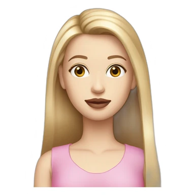 pale white woman with hazel eye and long straight blonde brown chestnut hair and dangly reflective earrings and full pink lips sticker