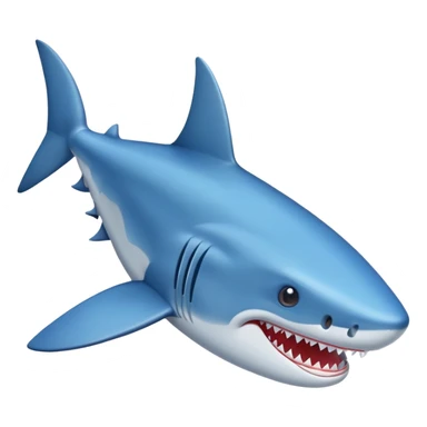 Un tiburón con zapatillas azules sticker