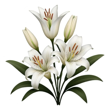 black and white lillies outline sticker