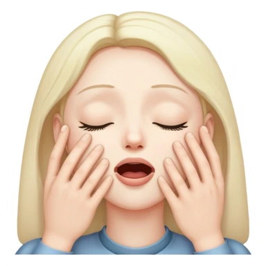 Hands around throat with eyes closed  sticker