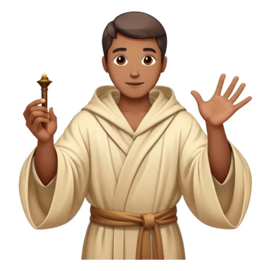 man in a robe casting a magic spell with glowing effects sticker