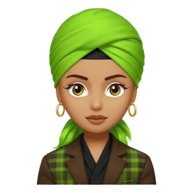 a pretty bratz emoji that looks like a bearded Akshay kumar wearing a neon green turban. Wearing a dark brown flannel blazer with black tshirt underneath.
he should resemble akshay kumar sticker