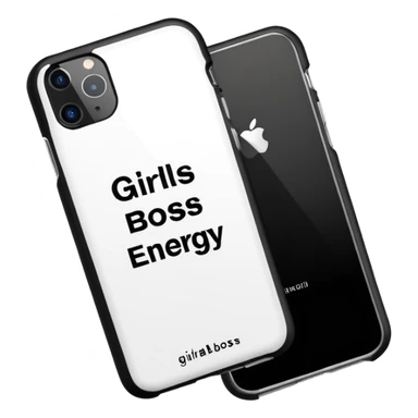 minimal phone case with the words 'Girlboss Energy' in stylish, confident text, no people sticker