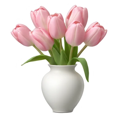 Light pink tulips in white vase sticker