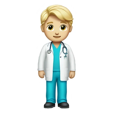 male blond doctor in baby blue scrubs sticker