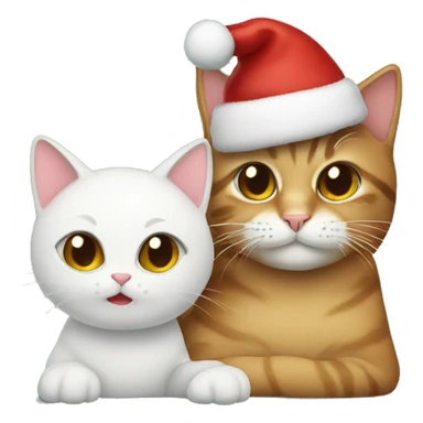Cat with a Christmas cat sticker