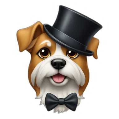 a dog with a monocle and top hat sticker