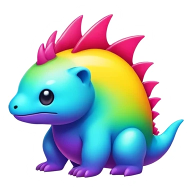 Randomly-colored colorful Fakémon-creature sticker