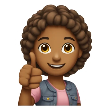Little brown girl giving a thumbs up  sticker