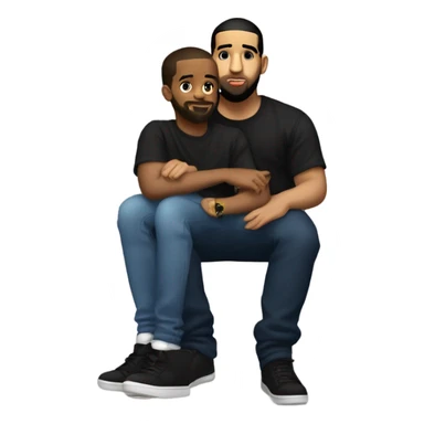 Drake sitting on Kendrick’s lap sticker