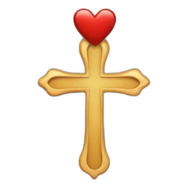 Herz mit kreuz sticker