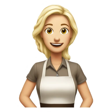 Blonde women barista  sticker