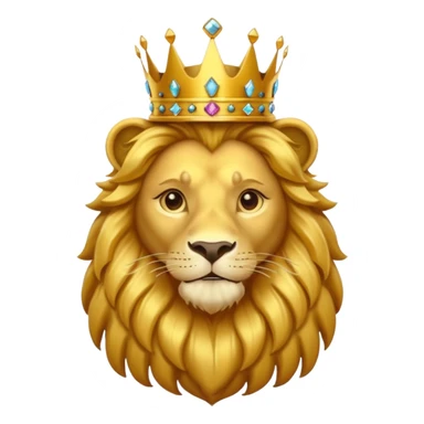 Lion King – proud golden lion wearing a tall jeweled crown. sticker