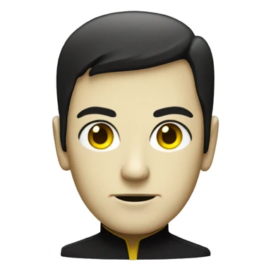 Data the white android with yellow eyes and black hair from Star Trek sticker