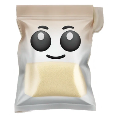 Pocket sized see through ziplock bag of flour sticker