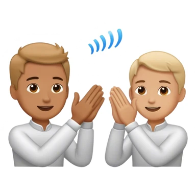 clapping another's hand 
 sticker