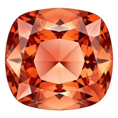 Cushion cut Padparadscha sapphire with salmon coral color and exceptional brilliance sticker