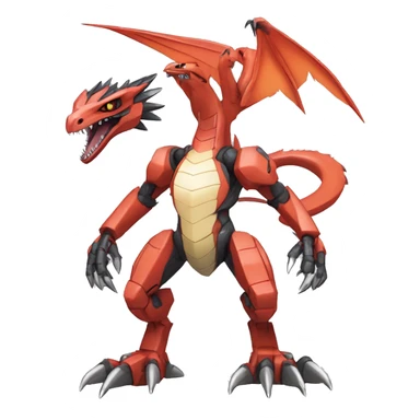  Cool Edgy Digimon-Fakemon-Guilmon-Velociraptor-Dragon-Mecha full body sticker