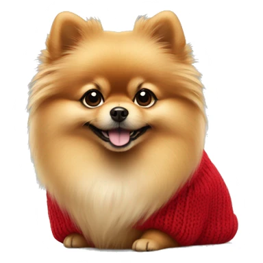 Pomeranian in a red sweater sticker