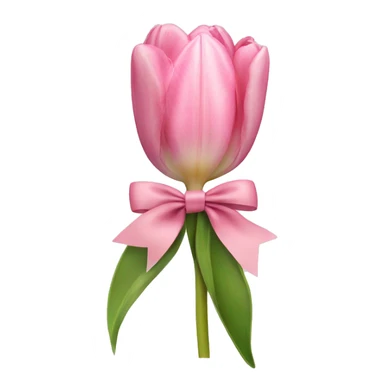 Light Pink tulip bouquet with a bow tied  sticker