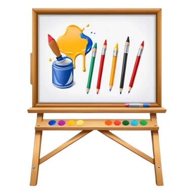 billboard with paints and pencils sticker