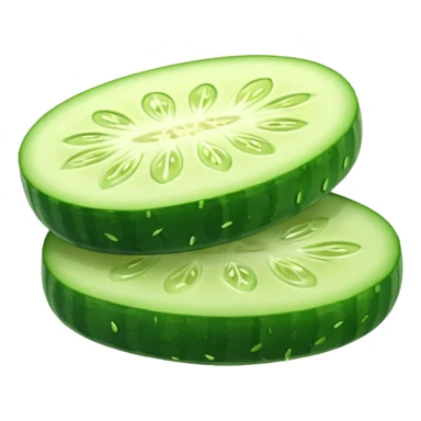 cucumber object icon, fresh cucumber slices, glossy texture, 3D cartoon, mobile game icon style, clean background, no text, no watermark
 sticker