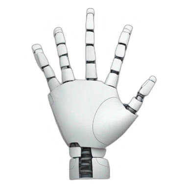 robotic hand paper chosen for rock paper scissors sticker