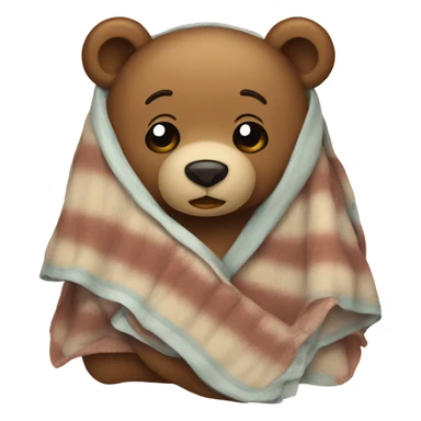 Bear with blanket sticker