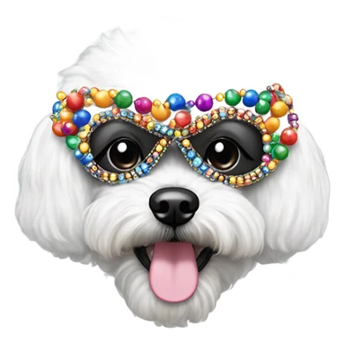 Bichon maltese with carnival  sticker