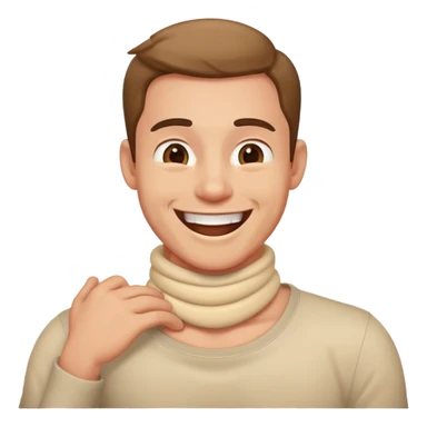 guy holding neck laughing guy  sticker