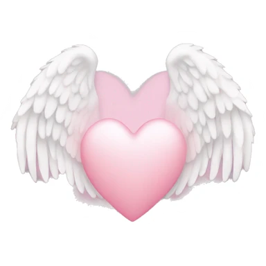 a light pink heart with angel wings  sticker