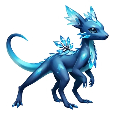 Colorful Dark Shiny Exotic Salandit-Aurorus-Glaceon-Fakémon-hybrid-creature (full body)  sticker