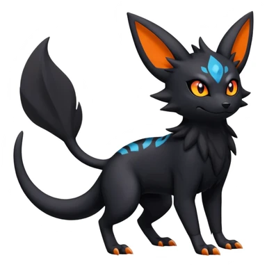 Salandit-Umbreon-Litten-Zorua-Noibat-Fakémon-hybrid-creature (full body)  sticker