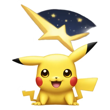 Pikachu smiling with star eyes sticker