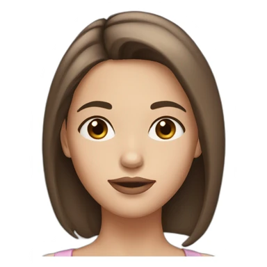 Girl with short brown hair brown eyes light pink lips sticker