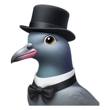 front facing pigeon wearing a bowler hat sticker