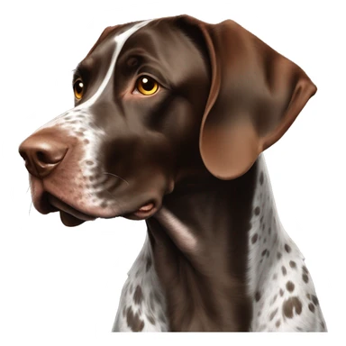brown gsp dog French Pointer, dark brown roan with eyes sticker